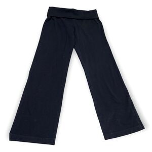 Lands End Women's High Waist Foldover Active Pants size XS Black